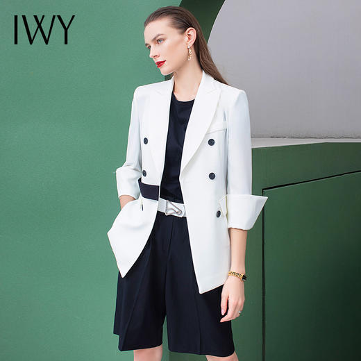 IWY/高端名媛白色双排扣西装女套装小西装外套女韩版休闲
212060C1 商品图1