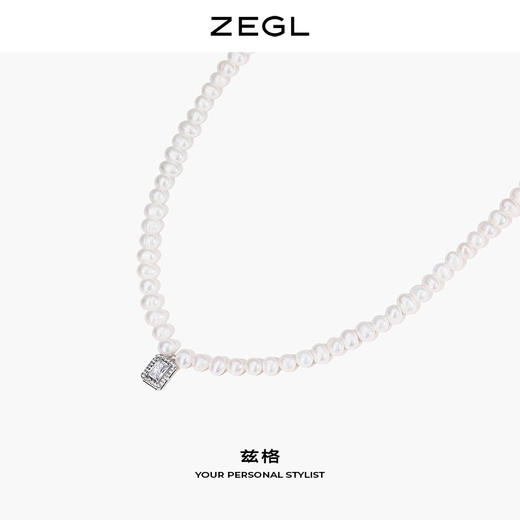 ZEGL高级感法式复古淡水珍珠项链女巴洛克轻奢小众气质吊坠锁骨链 商品图3