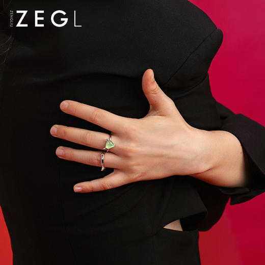 ZENGLIU设计师本命年牛角戒指女小众设计简约指环冷淡风食指戒指 商品图1