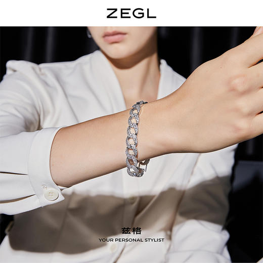 ZEGL欧美嘻哈甜酷手链女潮ins小众设计冷淡风古巴链个性气质手饰 商品图4