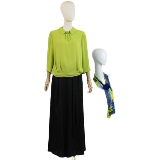 FOCALS福柯斯女装夏季新款翻领时尚气质纯色九分袖衬衫20BN101YG 商品图4