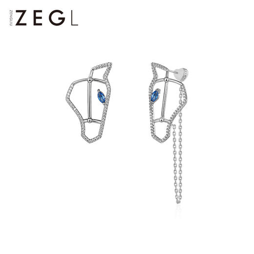 ZEGL设计师马术系列金戈铁马耳环女2021年新款潮耳钉925银针耳饰 商品图0