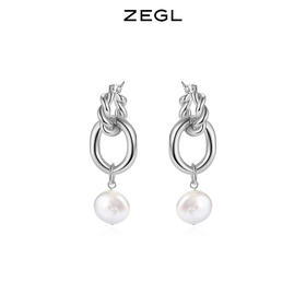 ZEGL淡水珍珠耳坠耳环女高级感轻奢复古巴洛克耳钉耳扣个性耳饰品