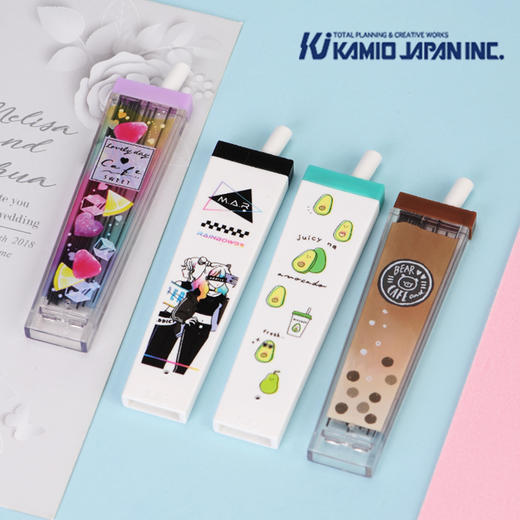 日本进口KAMIO可爱卡通铅芯0.5mm不易断芯HB自动铅笔替芯果汁奶茶造型 商品图1