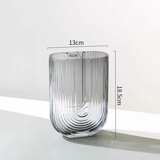 北欧简约 创意U型玻璃花瓶 商品图5