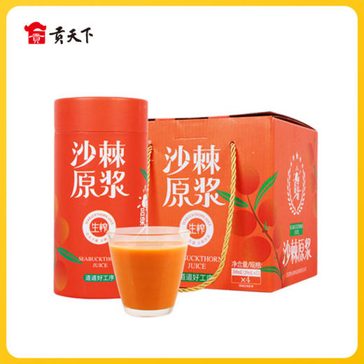 *【100%果汁含量 原果生榨】吕梁野山坡沙棘原浆礼盒300ml*4 商品图0
