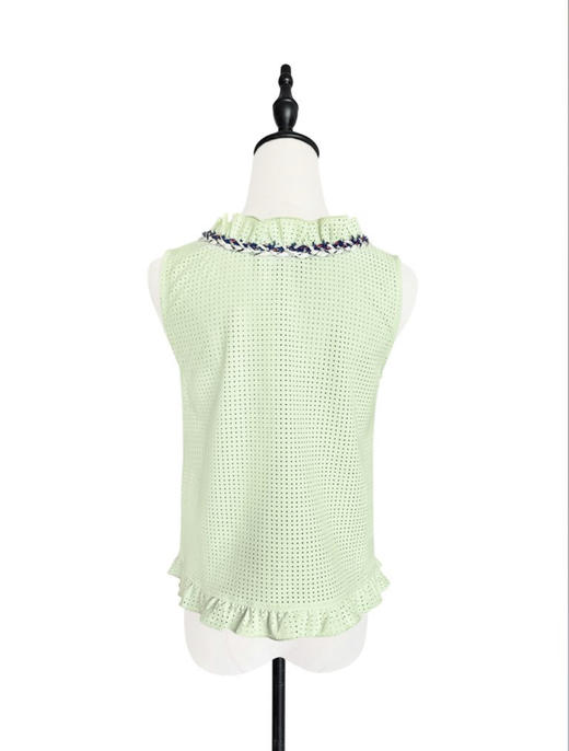 TYNVIE 领圈编织装饰无袖上衣 - 薄荷绿 商品图3