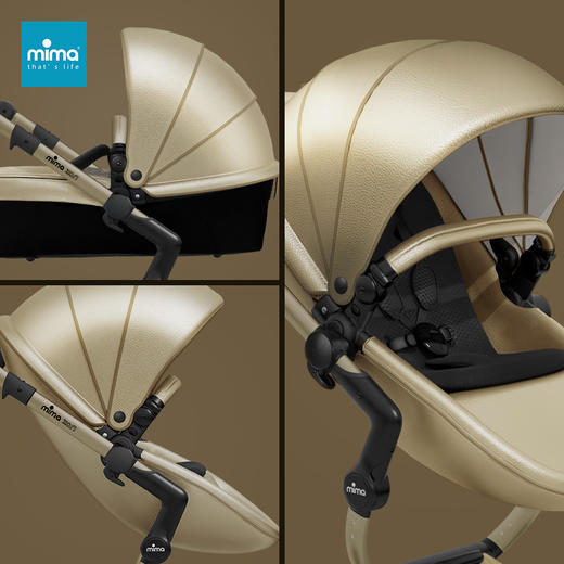 西班牙mima xari【限量款】香槟金 软减震婴儿推车可坐可躺可折叠高景观推车 商品图2