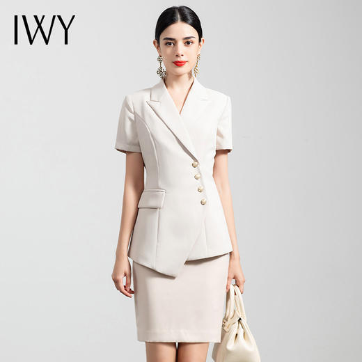 IWY/高端职业装气质女神范白色西服套装女名媛西装正装工作服cs10409W 商品图1