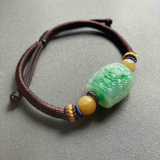 糯冰种阳绿翡翠路路通手绳 商品图2