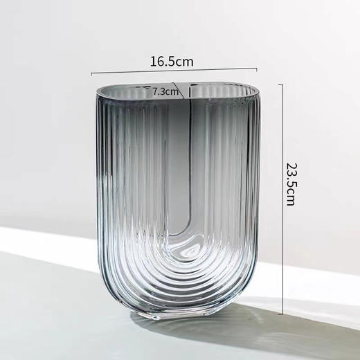 北欧简约 创意U型玻璃花瓶 商品图7