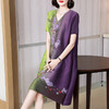 上海旗袍厂JN-K210501洋气褶皱连衣裙2021夏季新款V领时尚宽松三宅裙 商品缩略图5