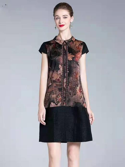 伊陵品牌1135款休闲女士香云纱连衣裙 商品图0