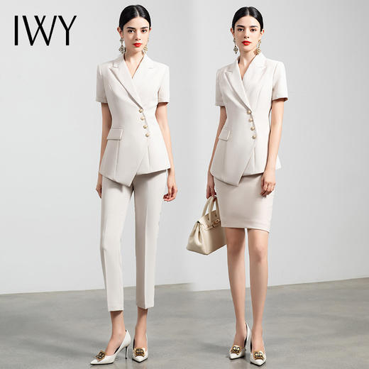 IWY/高端职业装气质女神范白色西服套装女名媛西装正装工作服cs10409W 商品图4