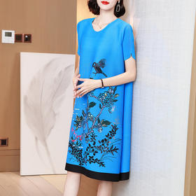 上海旗袍厂JN-k210503三宅褶皱一生连衣裙2021夏季新款女装烫钻裙