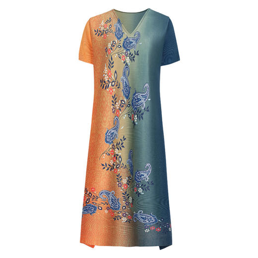 上海旗袍厂JN-K210501洋气褶皱连衣裙2021夏季新款V领时尚宽松三宅裙 商品图6