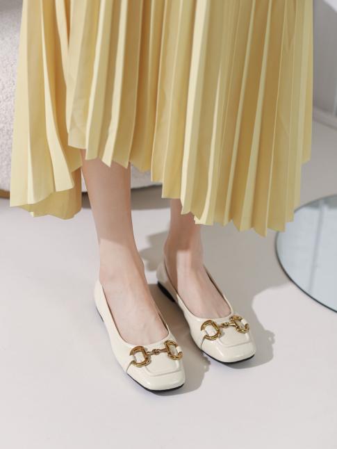 西村名物2021夏季新款低跟浅口百搭方头女鞋T21CE32861 商品图1