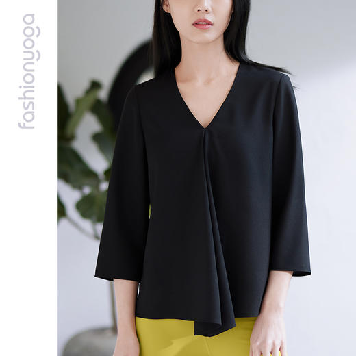 凡圣瑜伽褶裥V领中国风禅意长袖 FM11320 商品图4