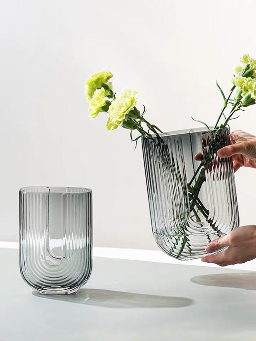 北欧简约 创意U型玻璃花瓶 商品图0