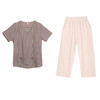 YHSS119157新款优雅文艺气质休闲棉麻V领短袖条纹T恤裤子两件套 商品缩略图4
