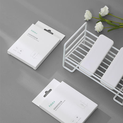 FaSoLa排插固定器2个装壁挂插座插排免打孔插线板路由器无痕固定墙上贴 商品图7