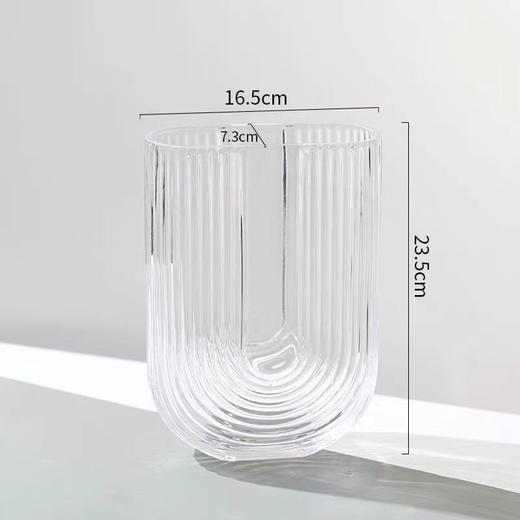 北欧简约 创意U型玻璃花瓶 商品图6