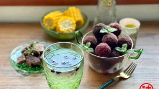 椰汁黑枸杞雪燕羹/黑椒牛排粒/东北糯玉米/东魁杨梅【我用早餐叫醒你-36】 商品图0