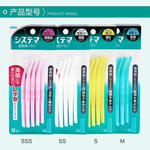 【品牌直发】日本进口狮王LION L型细齿洁牙缝刷牙间刷8支装 商品图2