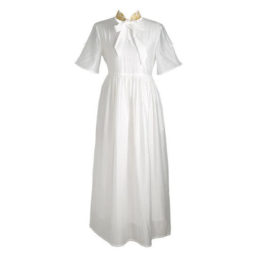 胧月提花双层连衣裙 | 白月光 明媚黄 两色可选 | 现货加急发 送腰带 商品图5