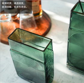 现代复古色几何竖条彩缸