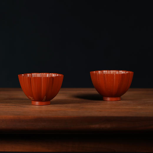 龙德堂陶艺 《朱泥砂觯-花开四季》原矿大红袍 100 cc(库存请咨询客服) 商品图0