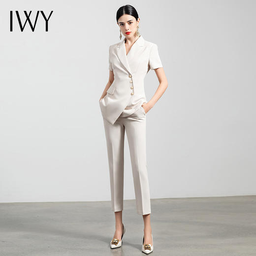 IWY/西装职业装女时尚白色西服套装女气质白领上班工作服cp10409W 商品图2