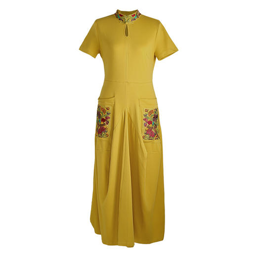 城南绣片廓形连衣裙 / 蓝色 黄色 / 长袖 短袖 / 少量现货 商品图5