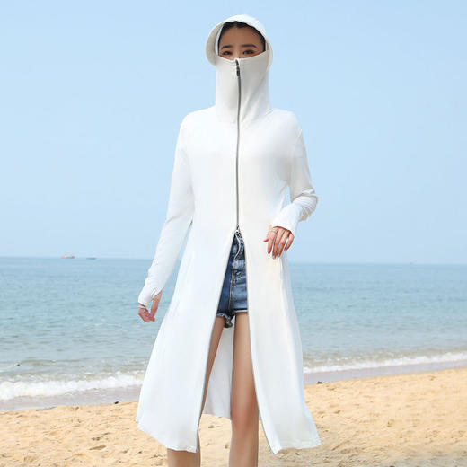 【爆款超低价预售 急单慎拍】长款连帽防晒衣2021夏季新款超薄冰丝开衫过膝全身防紫外线网红款 商品图0