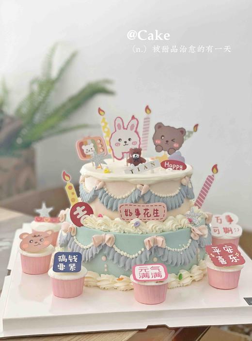 复古款洛丽塔少女蛋糕，超美超美超美，蛋糕赠送ins风小熊蜡烛一支 商品图8