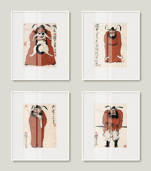 薛继业水墨高精微喷版画35*35有框客厅卧室卫生间走廊装饰画 商品图3