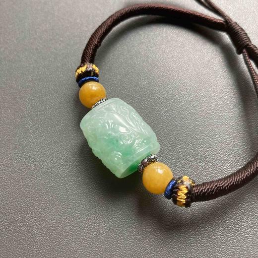 糯冰种阳绿翡翠路路通手绳 商品图4