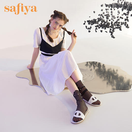 Safiya索菲娅猪鼻子休闲平底拖鞋夏季糖果色沙滩拖SF12110110 商品图3