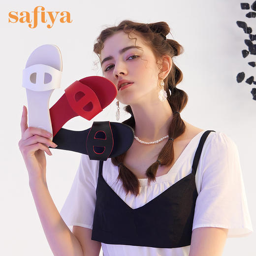 Safiya索菲娅猪鼻子休闲平底拖鞋夏季糖果色沙滩拖SF12110110 商品图1