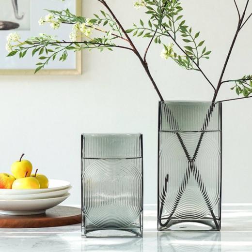 现代复古色几何竖条彩缸 商品图1