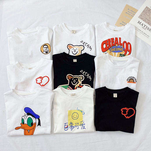 【儿童T恤】夏季卡通棉质透气半袖儿童T恤 商品图1