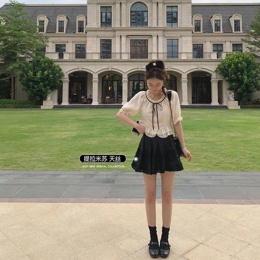 【金蘑菇菇 舒芙蕾蓬蓬裙】日常百搭高腰显瘦气质小裙子a字半身裙 商品图5