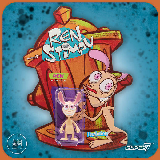现货 Super7 莱恩和史丁比 Ren & Stimpy  3.75英寸 挂卡 商品图3