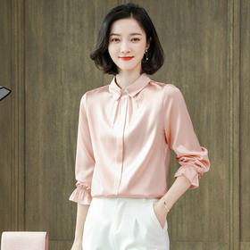 上海旗袍厂ASE-9039 花边圆领时尚真丝衬衫