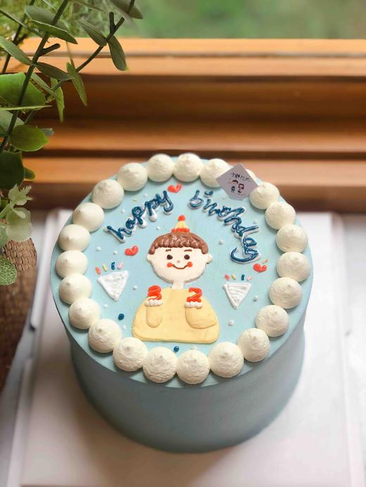 手绘男孩奶油蛋糕 下单前请仔细阅读商品详情 商品图1