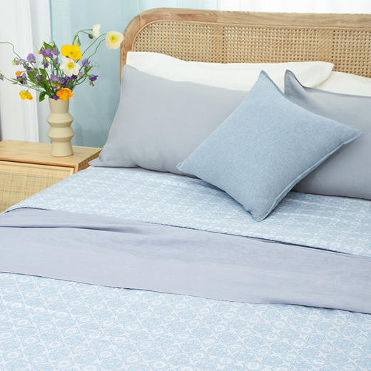 简约蓝色夏凉被空调盖毯床品 商品图2