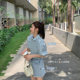 【金蘑菇菇 英国梨与小苍兰】绣花法式可爱复古设计感连衣裙