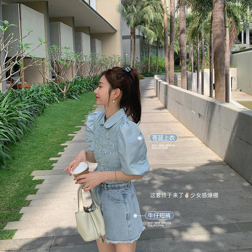 【金蘑菇菇 英国梨与小苍兰】绣花法式可爱复古设计感连衣裙 商品图0