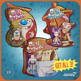 现货 Super7 莱恩和史丁比 Ren & Stimpy  3.75英寸 挂卡