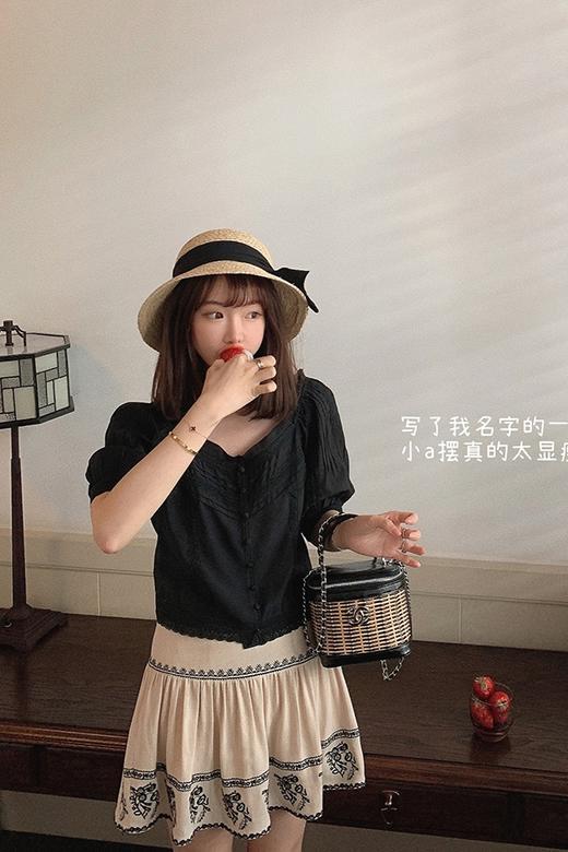 【金蘑菇菇 舒芙蕾蓬蓬裙】日常百搭高腰显瘦气质小裙子a字半身裙 商品图3